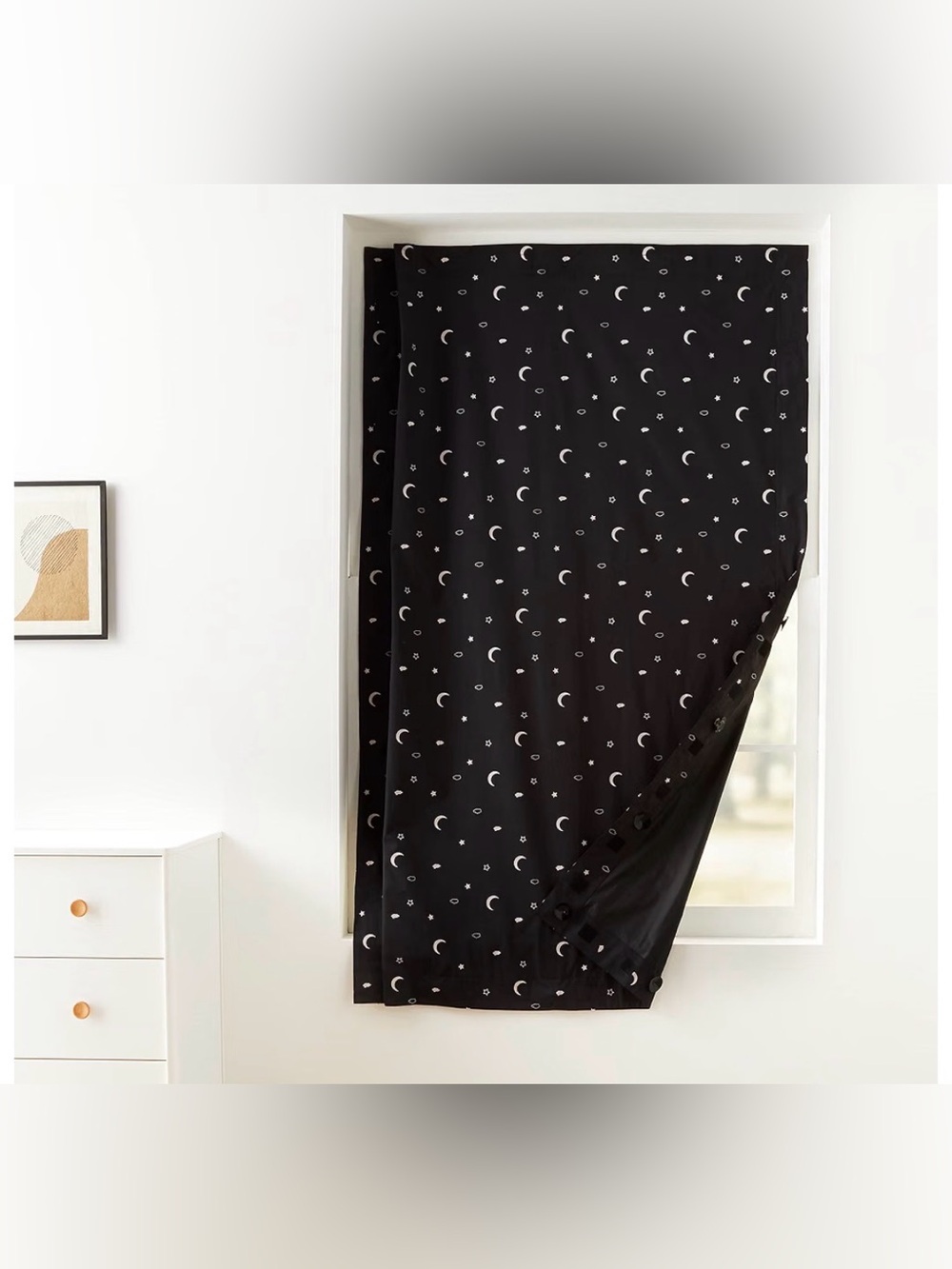 Set of 2 Amazon Basics Portable Room Darkening Blackout Curtain Shade Moon Stars